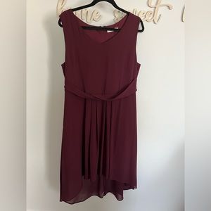 Burgundy high-low dress